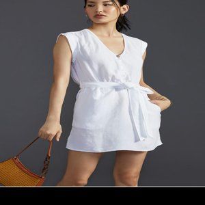 Cloth and Stone Button Front White Mini Dress - Size Medium